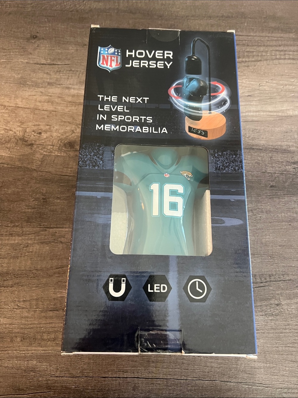 NFL Teal Hover Jersey Display with White #16